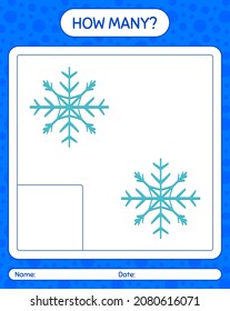 How many counting game with snowman. worksheet for preschool kids, kids activity sheet