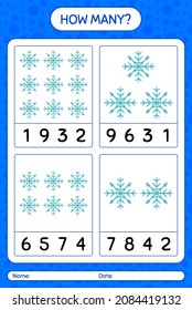 ¿Cuántos de juego de conteo con un muñeco de nieve? hoja de trabajo para niños de preescolar, hoja de actividades para niños