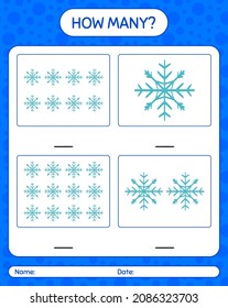 How many counting game with snowman. worksheet for preschool kids, kids activity sheet