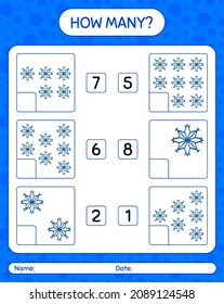 ¿Cuántos de juego de conteo con un muñeco de nieve? hoja de trabajo para niños de preescolar, hoja de actividades para niños