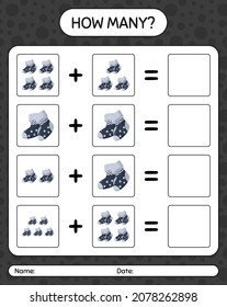 How many counting game with sock. worksheet for preschool kids, kids activity sheet