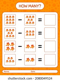 How many counting game with sock. worksheet for preschool kids, kids activity sheet