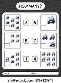 How many counting game with sock. worksheet for preschool kids, kids activity sheet