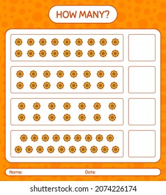 How many counting game with spider web. worksheet for preschool kids, kids activity sheet