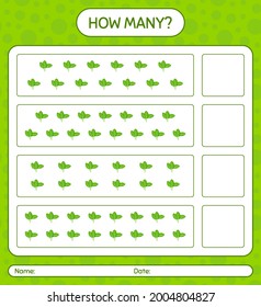 How many counting game with spinach. worksheet for preschool kids, kids activity sheet, printable worksheet