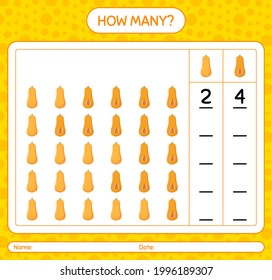 How many counting game with squash. worksheet for preschool kids, kids activity sheet, printable worksheet