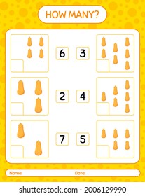How many counting game with squash. worksheet for preschool kids, kids activity sheet, printable worksheet