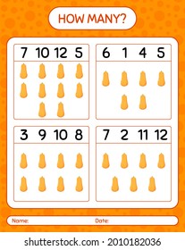 How many counting game with squash. worksheet for preschool kids, kids activity sheet, printable worksheet