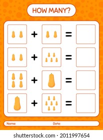 ¿Cuántos juegos de conteo con squash? hoja de trabajo para niños de preescolar, hoja de actividades para niños, hoja de trabajo imprimible