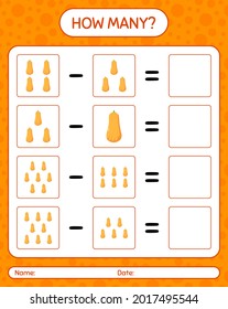 ¿Cuántos juegos de conteo con squash? hoja de trabajo para niños de preescolar, hoja de actividades para niños, hoja de trabajo imprimible