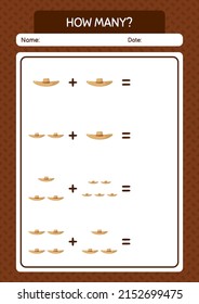 ¿Cuántos de los que cuentan con sombrero de paja? hoja de trabajo para niños de preescolar, hoja de actividades para niños
