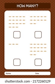 How many counting game with straw hat. worksheet for preschool kids, kids activity sheet