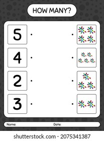 How many counting game with string light. worksheet for preschool kids, kids activity sheet