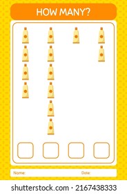 How many counting game with sunblock. worksheet for preschool kids, kids activity sheet