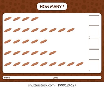 How many counting game with sweet potato. worksheet for preschool kids, kids activity sheet, printable worksheet