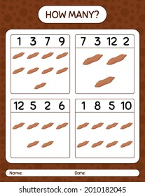 How many counting game with sweet potato. worksheet for preschool kids, kids activity sheet, printable worksheet