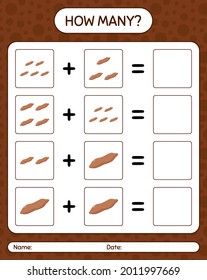 How many counting game with sweet potato. worksheet for preschool kids, kids activity sheet, printable worksheet