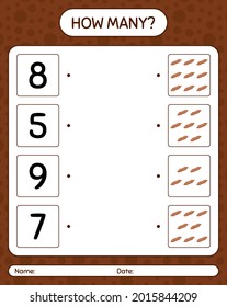 How many counting game with sweet potato. worksheet for preschool kids, kids activity sheet, printable worksheet