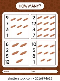 How many counting game with sweet potato. worksheet for preschool kids, kids activity sheet, printable worksheet