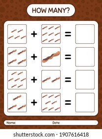 Wie viele zählen Spiel mit Tamarinde. Arbeitsblatt für Vorschulkinder, Kinderaktivitätsblatt, ausdruckbares Arbeitsblatt
