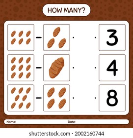 How many counting game with taro root. worksheet for preschool kids, kids activity sheet, printable worksheet