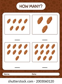 Cuántos juegos de conteo con la raíz del taro. hoja de trabajo para niños de preescolar, hoja de actividades para niños, hoja de trabajo imprimible