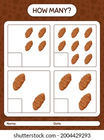 How many counting game with taro root. worksheet for preschool kids, kids activity sheet, printable worksheet