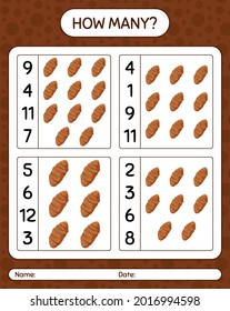 Cuántos juegos de conteo con la raíz del taro. hoja de trabajo para niños de preescolar, hoja de actividades para niños, hoja de trabajo imprimible