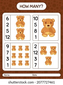 ¿Cuántos de los que cuentan con un oso de peluche? hoja de trabajo para niños de preescolar, hoja de actividades para niños
