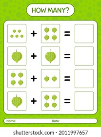How many counting game with tomatillo. worksheet for preschool kids, kids activity sheet, printable worksheet