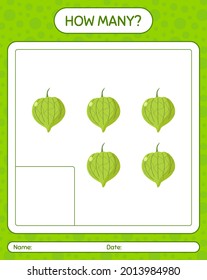 How many counting game with tomatillo. worksheet for preschool kids, kids activity sheet, printable worksheet