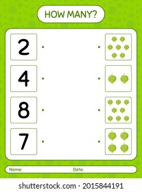 How many counting game with tomatillo. worksheet for preschool kids, kids activity sheet, printable worksheet