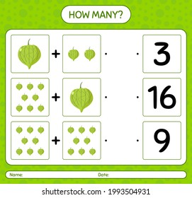 How many counting game with tomatilo. worksheet for preschool kids, kids activity sheet, printable worksheet