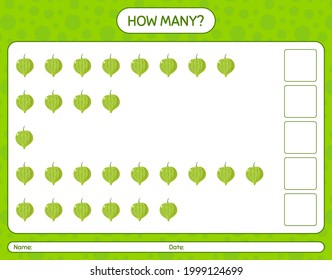 How many counting game with tomatilo. worksheet for preschool kids, kids activity sheet, printable worksheet