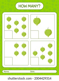 How many counting game with tomatilo. worksheet for preschool kids, kids activity sheet, printable worksheet