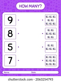 How many counting game with tombstone. worksheet for preschool kids, kids activity sheet