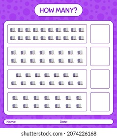 How many counting game with tombstone. worksheet for preschool kids, kids activity sheet