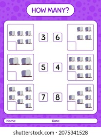 How many counting game with tombstone. worksheet for preschool kids, kids activity sheet