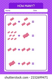 How many counting game with towel. worksheet for preschool kids, kids activity sheet