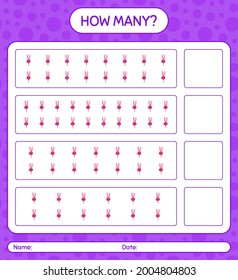 How many counting game with turnip. worksheet for preschool kids, kids activity sheet, printable worksheet