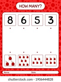 How many counting game with ugni. worksheet for preschool kids, kids activity sheet, printable worksheet