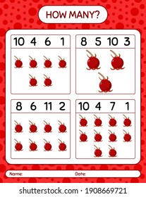How many counting game with ugni. worksheet for preschool kids, kids activity sheet, printable worksheet