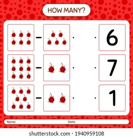 How many counting game with ugni worksheet for preschool kids, kids activity sheet, printable worksheet