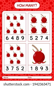 How many counting game with ugni worksheet for preschool kids, kids activity sheet, printable worksheet