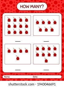 How many counting game with ugni worksheet for preschool kids, kids activity sheet, printable worksheet