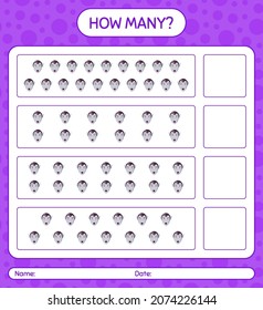 How many counting game with vampire. worksheet for preschool kids, kids activity sheet