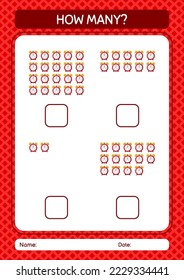 ¿Cuántos juegos de conteo con reloj más débil? hoja de trabajo para niños de preescolar, hoja de actividades para niños