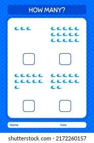 How many counting game with waves. worksheet for preschool kids, kids activity sheet