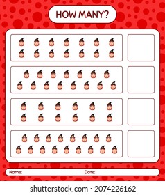 How many counting game with witch. worksheet for preschool kids, kids activity sheet