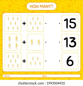 How many counting game with witloof. worksheet for preschool kids, kids activity sheet, printable worksheet